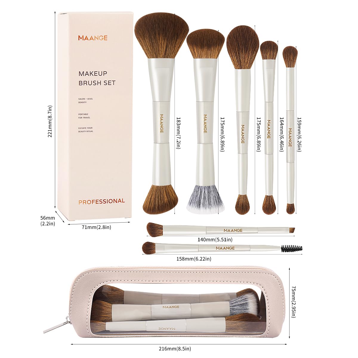 MAANGE transparent travel case is waterproof and easy to clean.