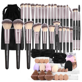 MAANGE makeup brushes 51 pcs set with premium bristles for smooth application.