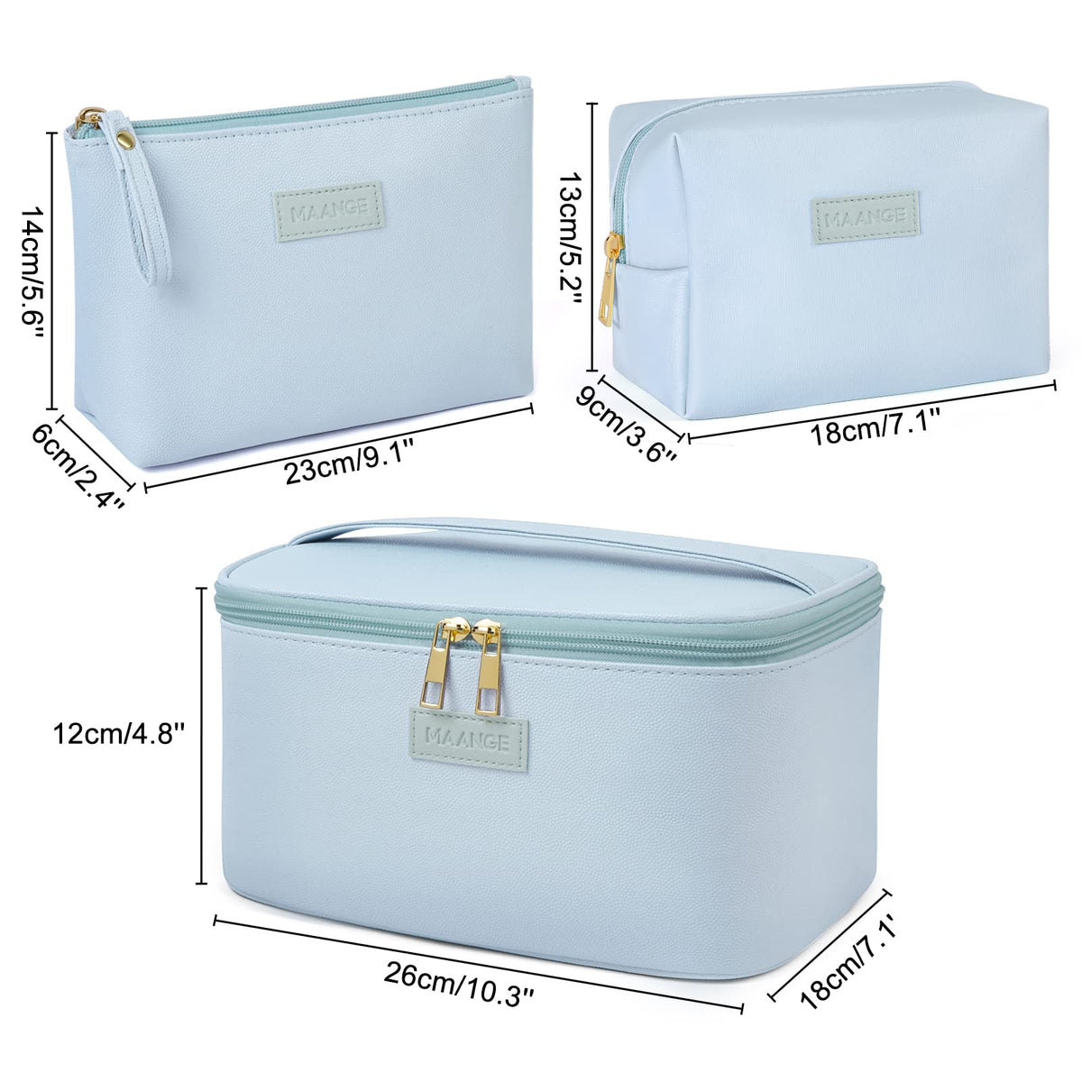 MAANGE blue small makeup pouch one, ideal for purse essentials