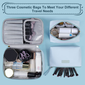 MAANGE blue small makeup pouch two, compact and easy to stash