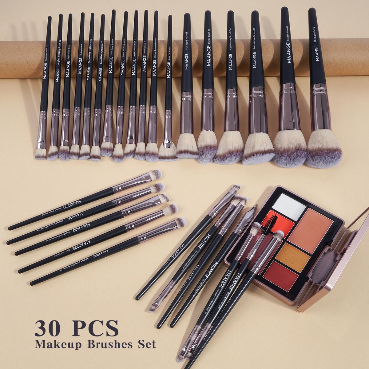 MAANGE makeup tools sponges and palette for quick touch-ups.