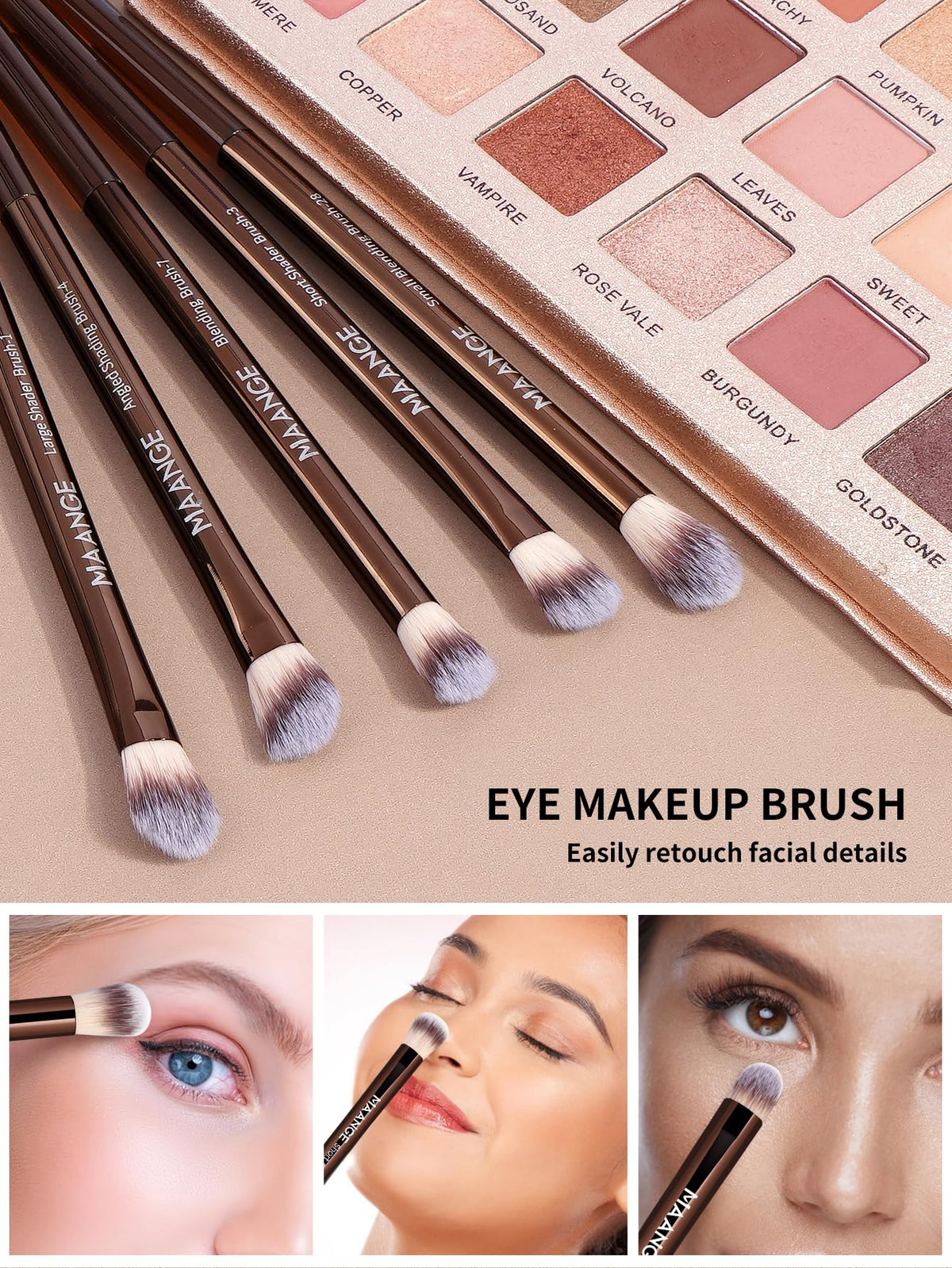 MAANGE multi-function 13 brushes cover essential makeup steps for versatile looks