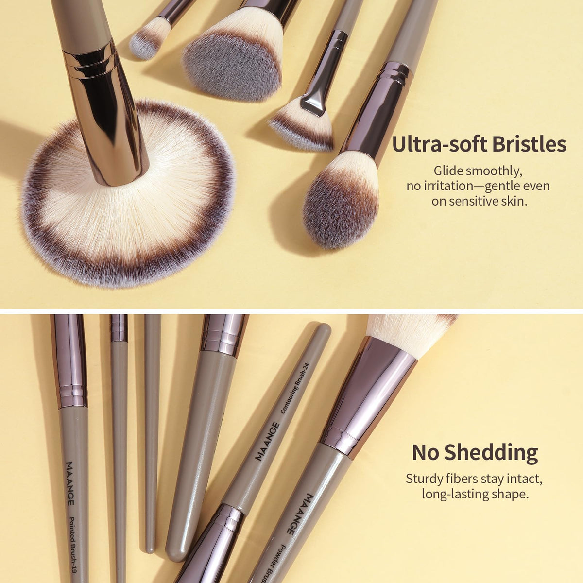 MAANGE non-slip grip enables precise makeup application.