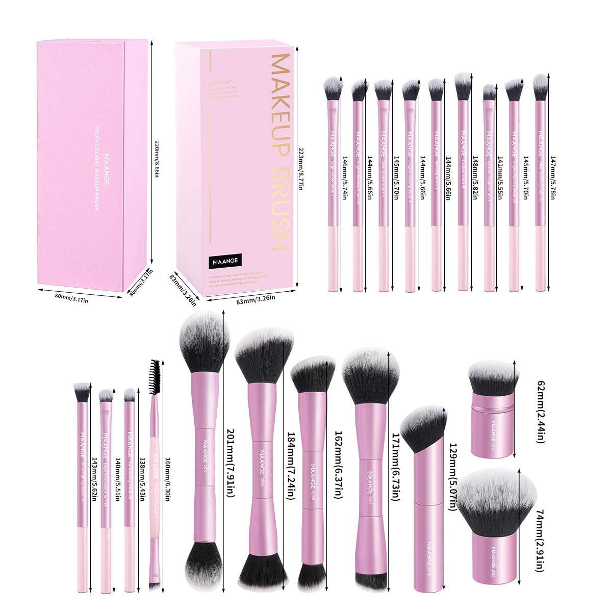 MAANGE premium soft bristles ensure gentle application and smooth, even coverage.