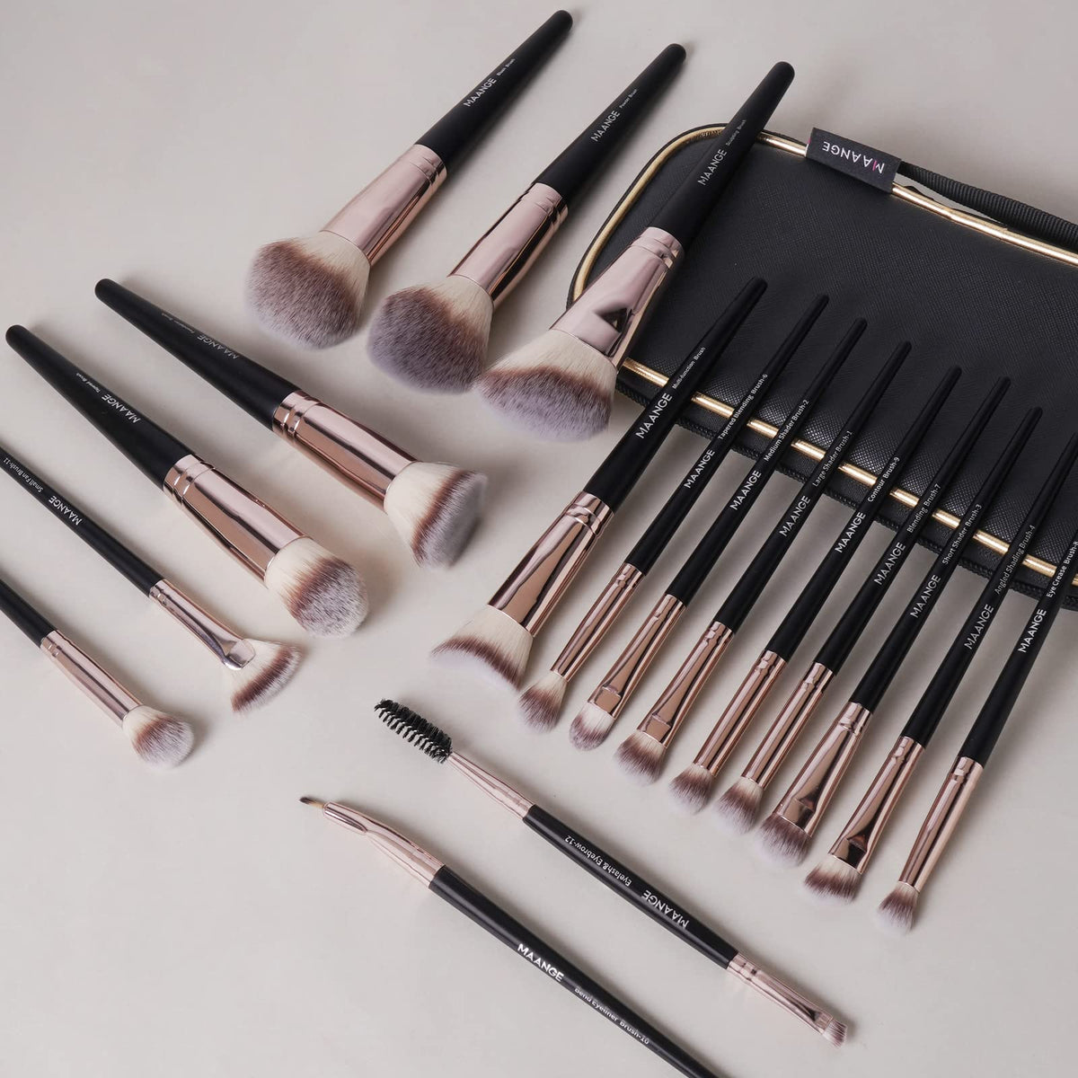 MAANGE stylish brush case keeps tools protected and organized on the go.