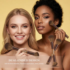 MAANGE travel makeup bag keeps brushes organized and protected on the go.
