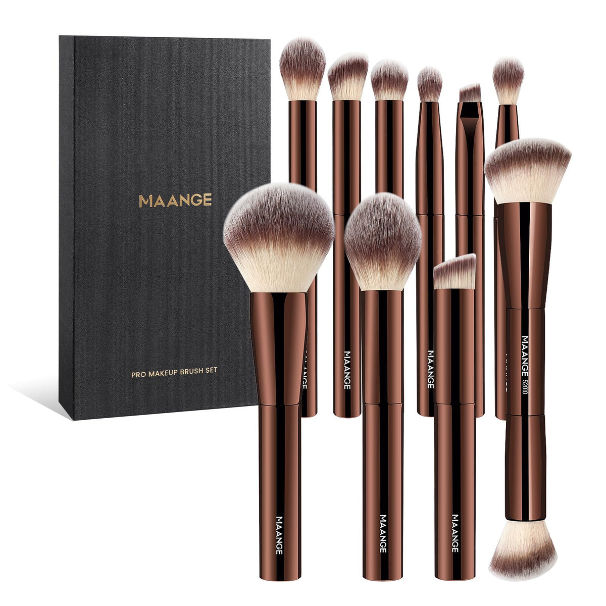 MAANGE travel brush set with magnetic case for on-the-go makeup touch-ups