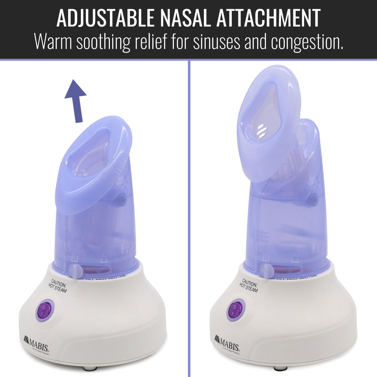 Mabis Steam Inhaler compact body design fits small spaces.