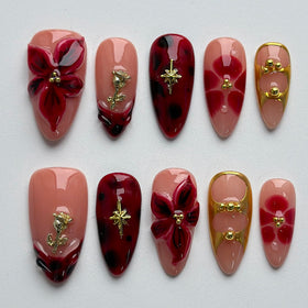 MABKJLF medium almond nails kit with tools for effortless at-home application.
