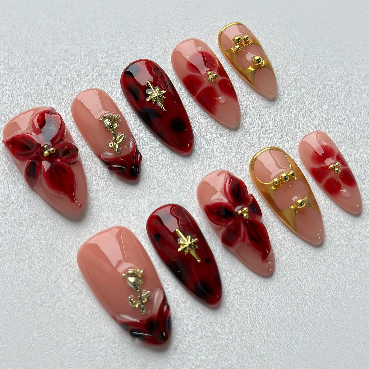 MABKJLF red floral design adds chic flair to any look.