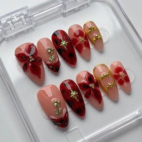 MABKJLF thick glossy finish nails for a luxe vibe.