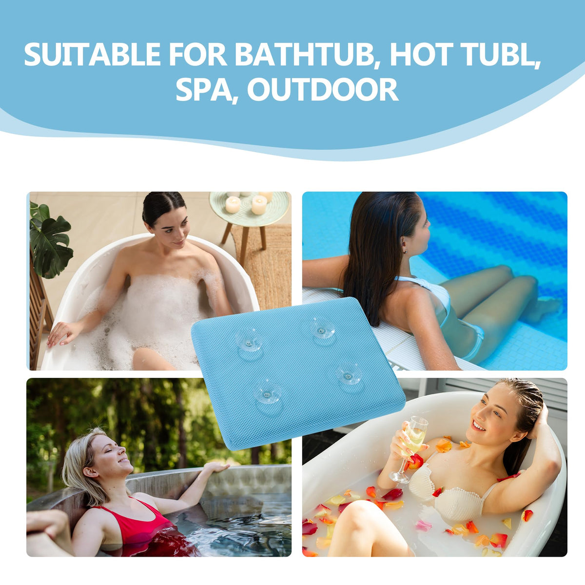 MABOZOO bath cushion compact and portable for travel.