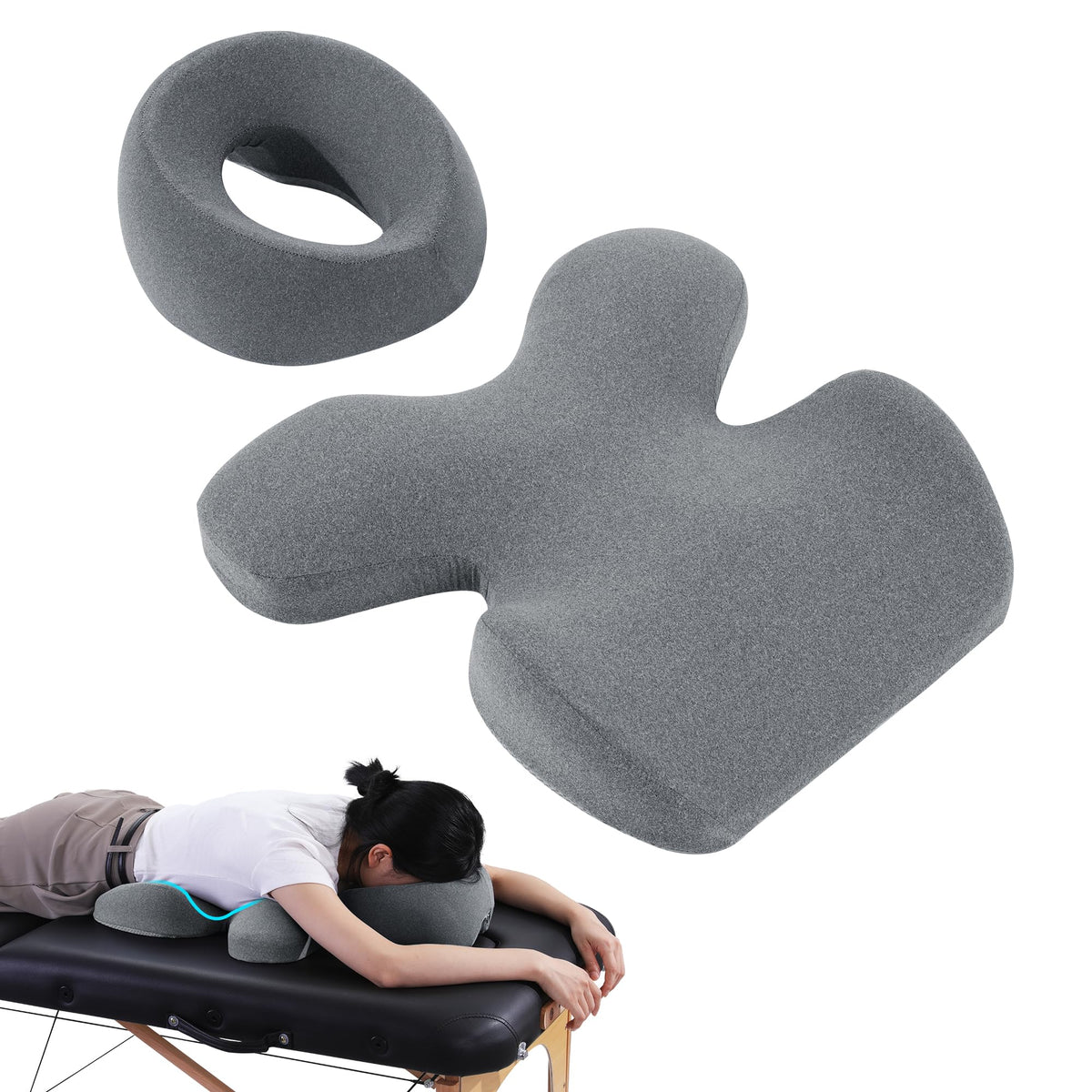 MABOZOO Face Down Pillow with non-slip bottom for secure prone sleeping