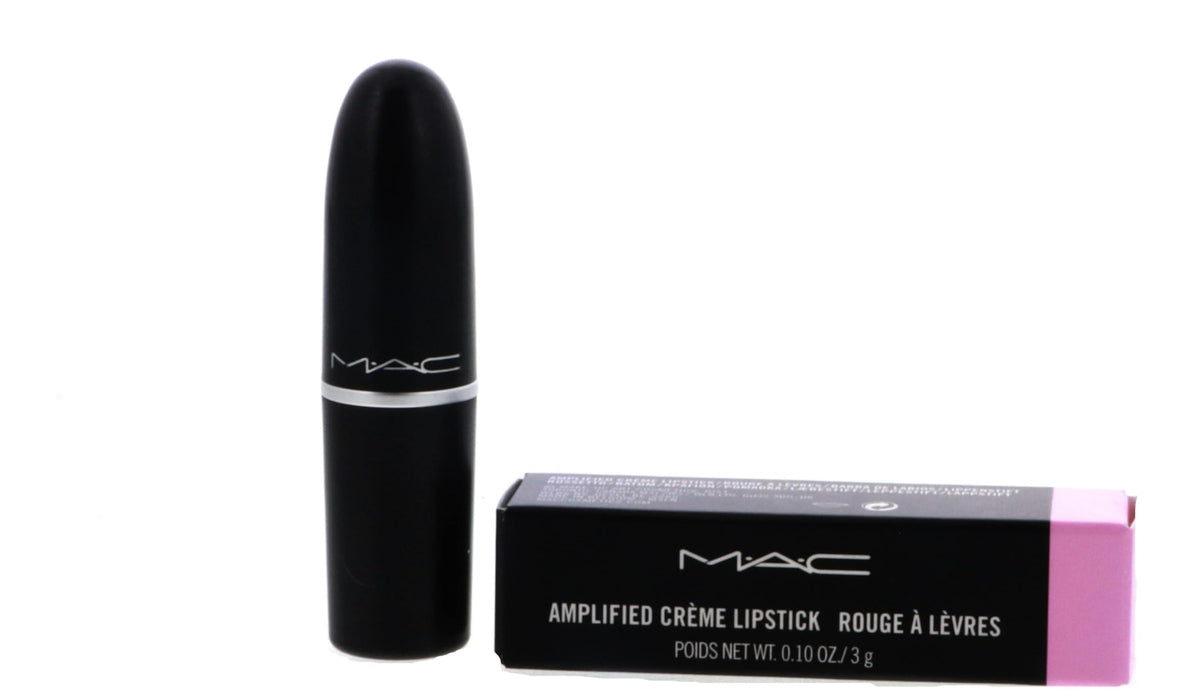 MAC Amplified Creme Saint Germain applied on lips in daylight for soft color.
