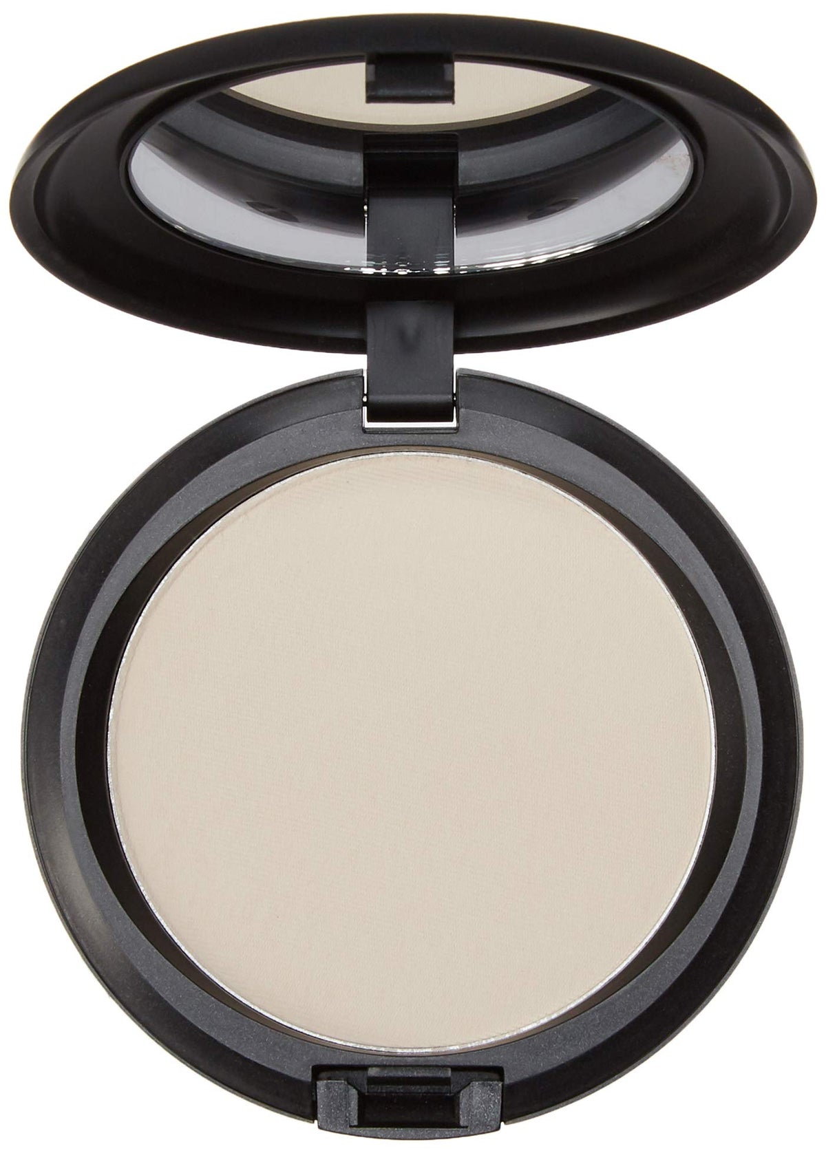MAC Blot Powder pressed light close-up, sets foundation with a natural look.