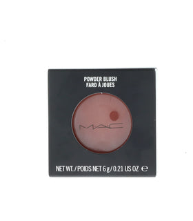 MAC Raizin blush powder brush-application illustrates easy blending and natural radiance