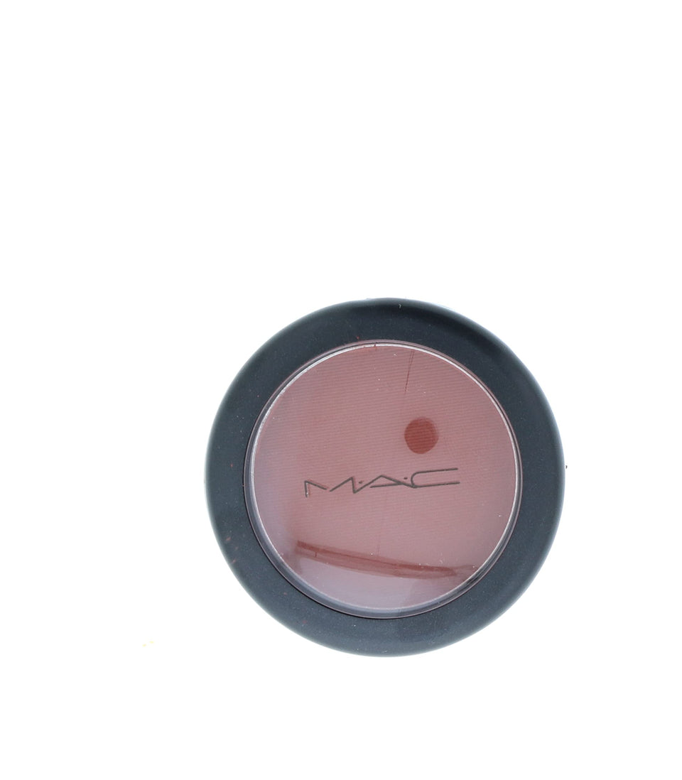 MAC Raizin blush powder closeup shows smooth texture and rosy glow for natural radiance