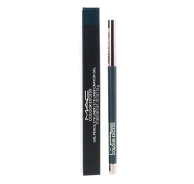 MAC Colour Excess Gel Pencil Eye Liner Hell-Bent swatch showing black base with iridescent pearls for dynamic sparkle