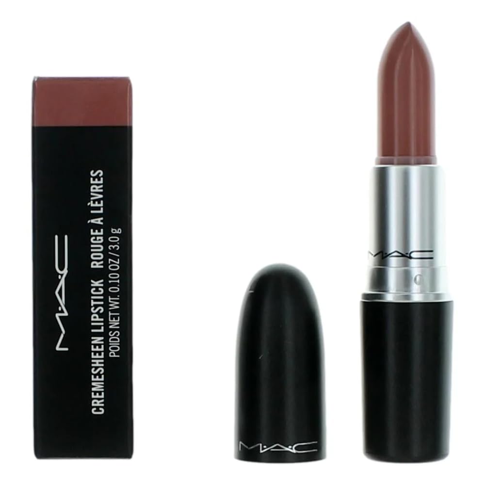 MAC Cremesheen Modesty lipstick bullet close-up showing creamy semi-gloss finish for everyday wear.