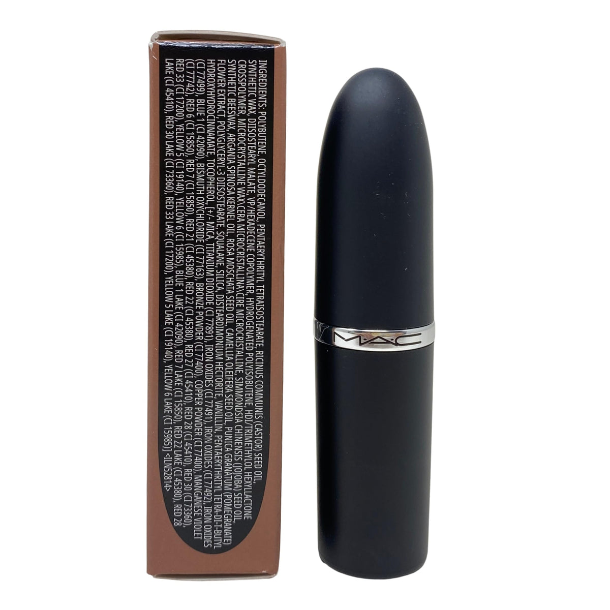 MAC M.A.Cximal Sleek Satin Lipstick 838 Stone texture and sheen for comfortable lip hydration.