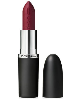 MAC D For Danger silky matte lipstick swatch with rich pigment and long-lasting color.