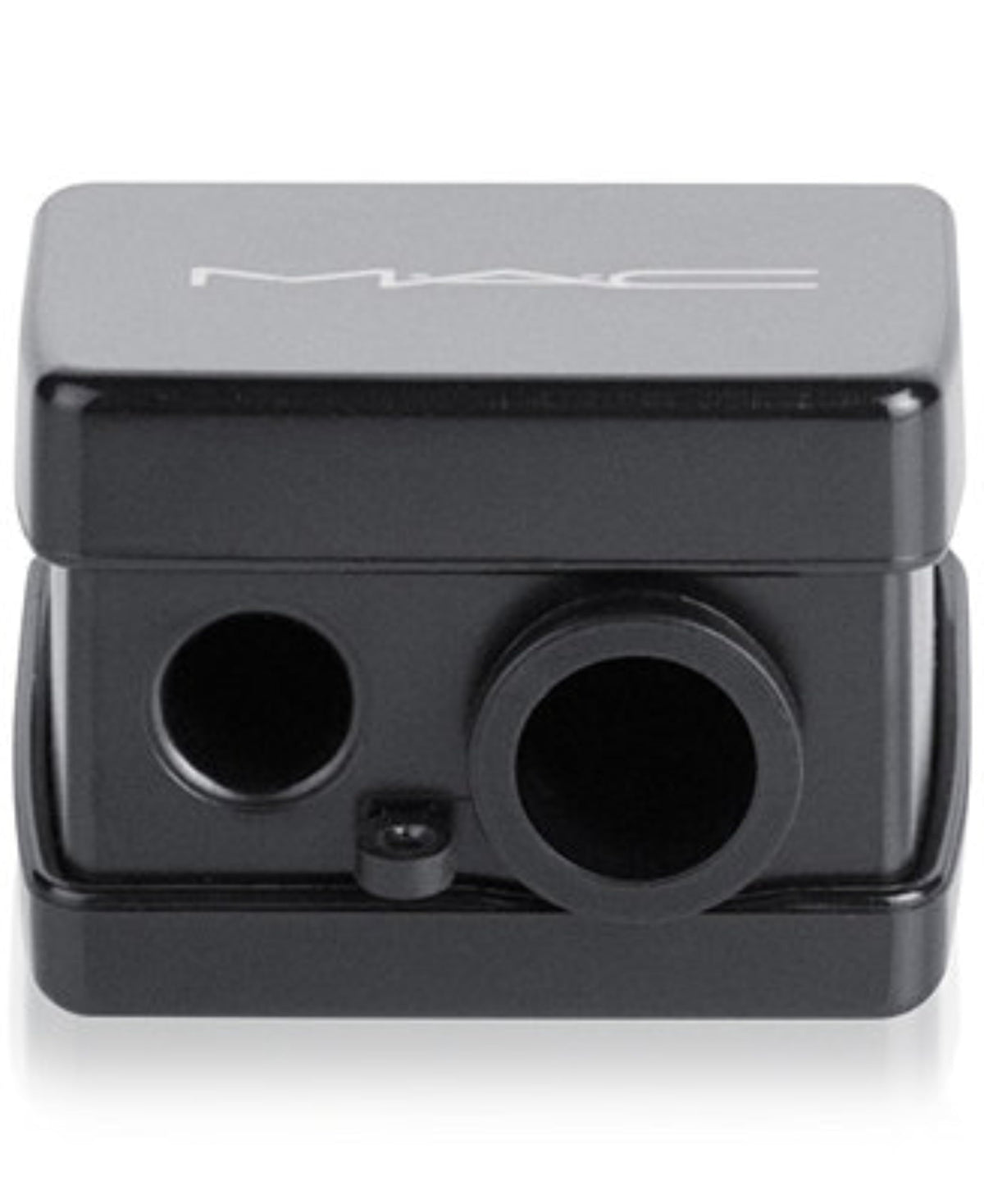 MAC Duo-Sided Sharpener close-up highlighting precision tips for eye, lip, and face pencils.