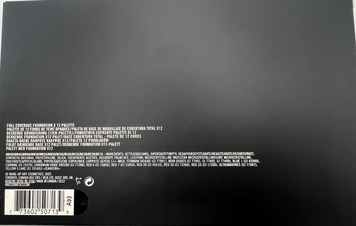 MAC Full Coverge Foundation 12 Pro Palette cream cake close-up for buildable coverage