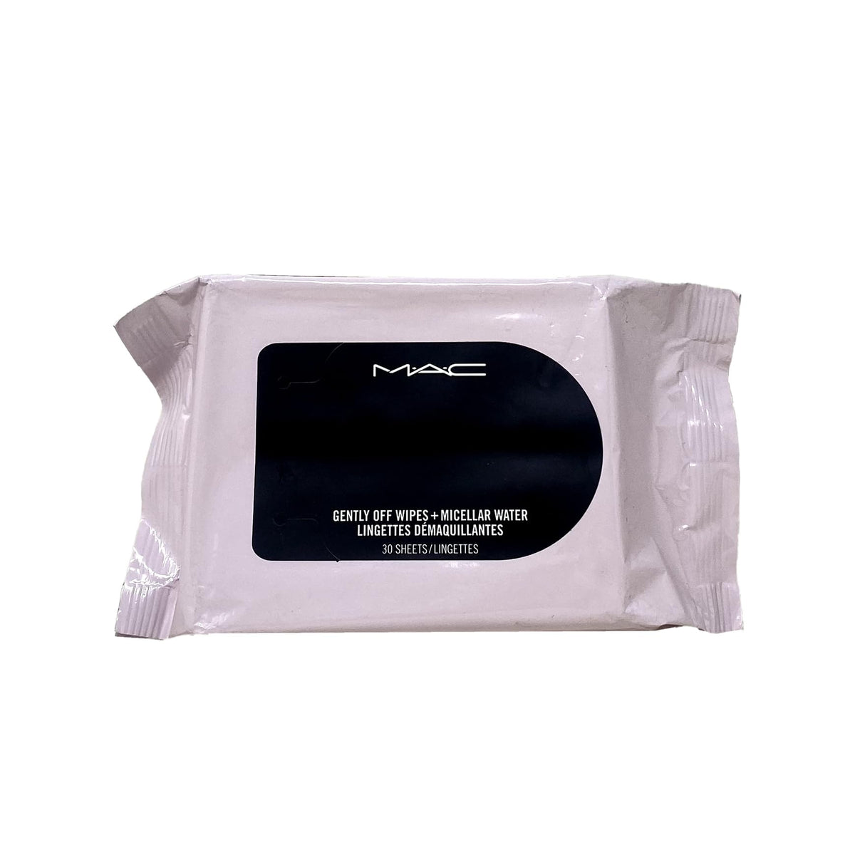 MAC Gently Off wipes with micellar water mini for quick, gentle makeup removal and hydration.
