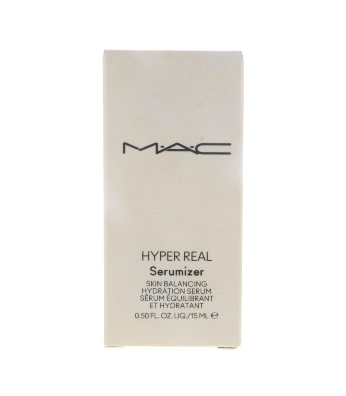 Close-up of skin texture after MAC Hyper Real Serumizer shows evenness and glow.
