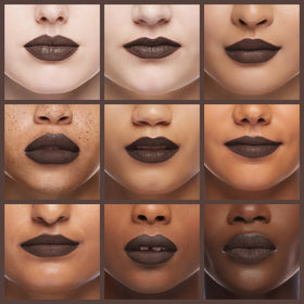 MAC Lip Pencil Auburn close-up shows versatile color pairing with lipstick.