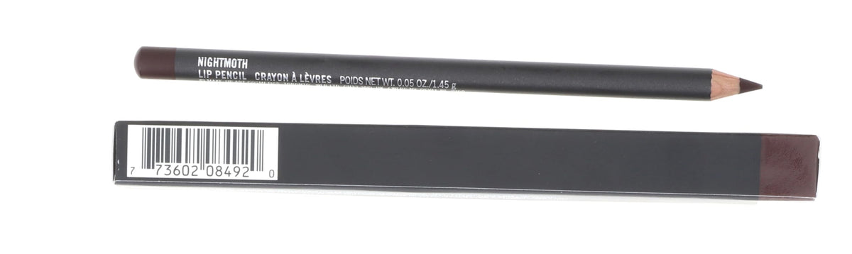 MAC Nightmoth lip pencil swatch shows deep burgundy shade for bold color.