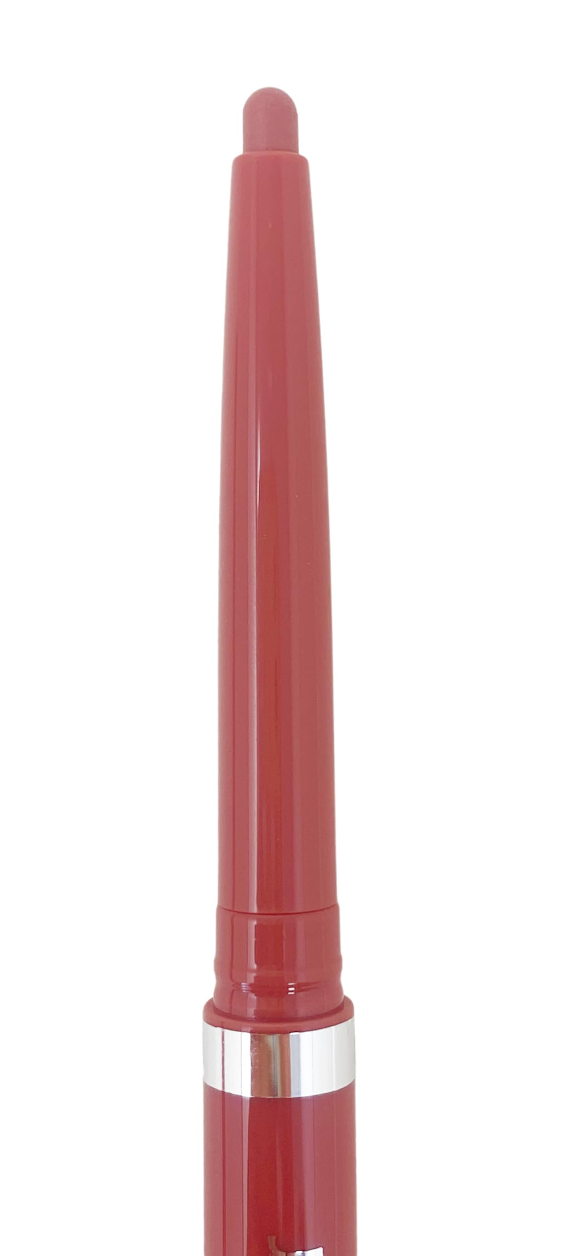 MAC Lipglazer Glossy Liner Velvet Teddy worn on lips for a defined, glossy nude look.