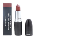 MAC lipstick matte taupe application provides smooth, even color.