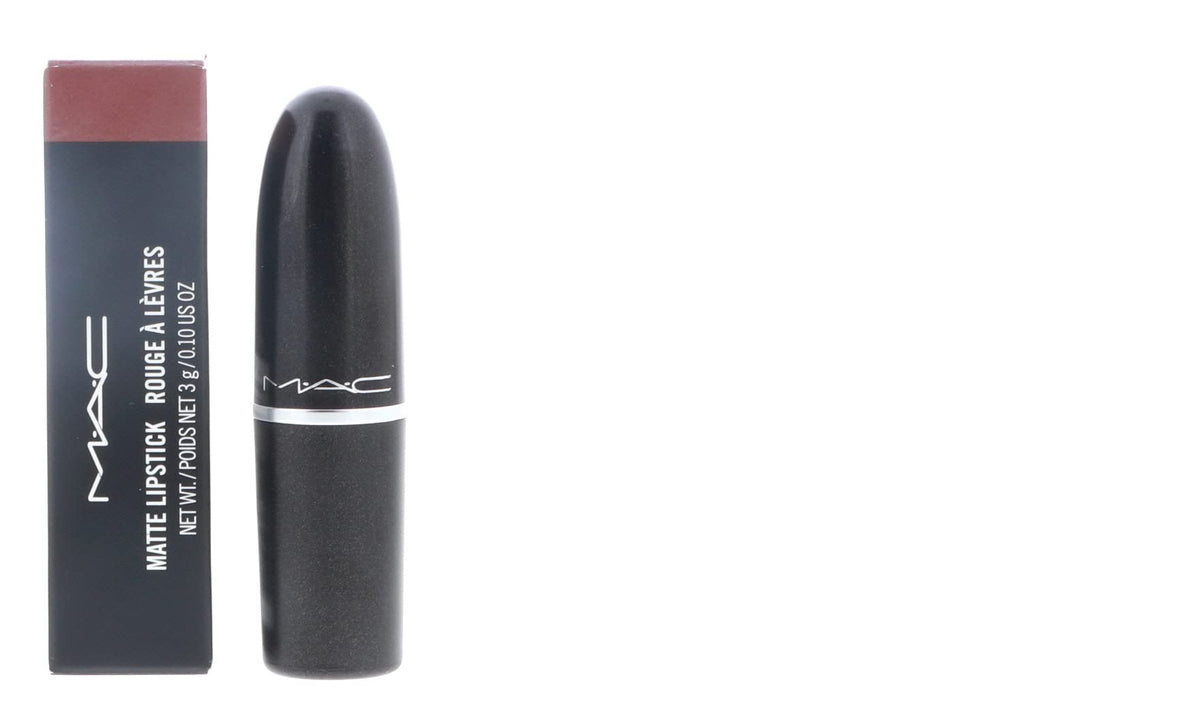 MAC lipstick matte taupe tube for on-the-go color touch-ups.