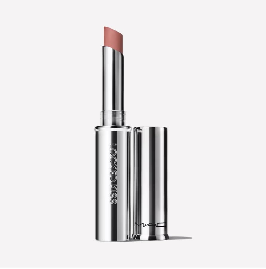 MAC Locked Kiss 24H Lipstick 61 Mischief product shot shows bold matte color.