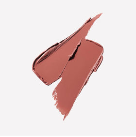 Swatch of MAC Locked Kiss 24H Lipstick 61 Mischief with rich pigment.
