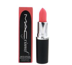 MAC M·A·CXIMAL Flamingo lipstick swatches reveal pigment-rich color and smooth finish