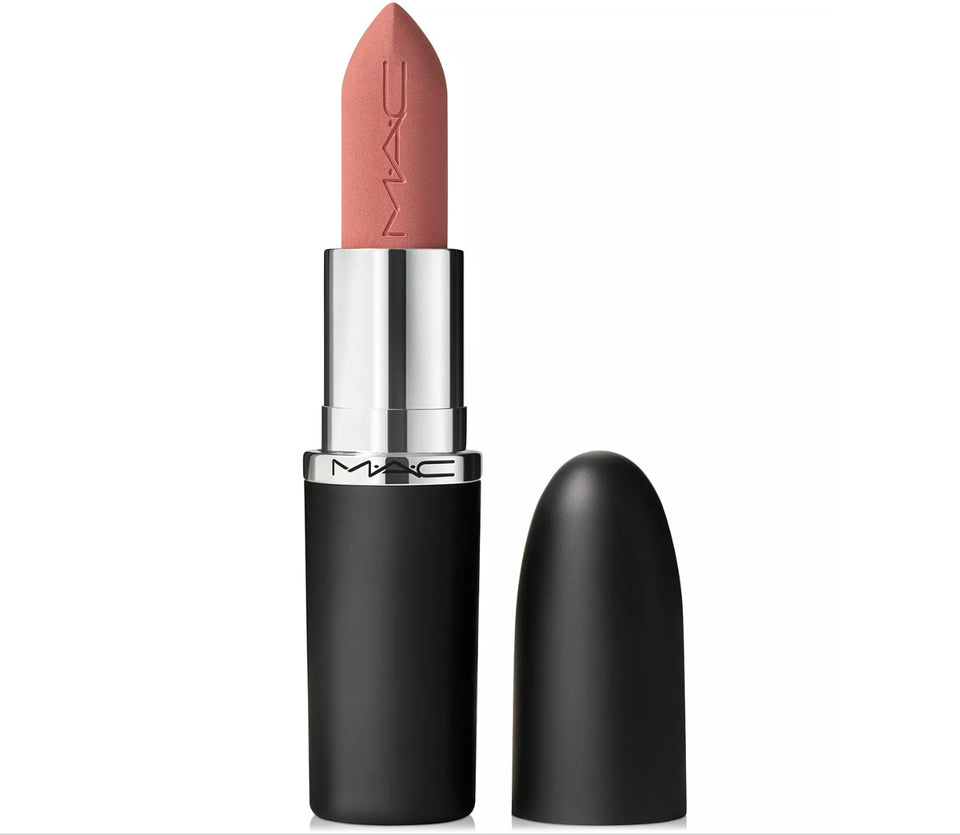 MAC Macximal Silky Matte Lipstick Honeylove-rose swatch showing long-lasting color