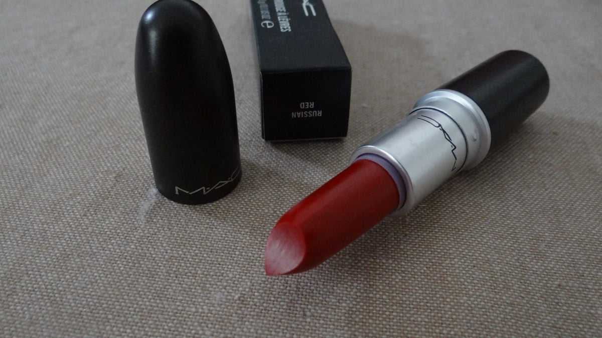 MAC Matte Lipstick 612 Russian Red completes bold makeup looks