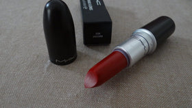 MAC Matte Lipstick 612 Russian Red completes bold makeup looks