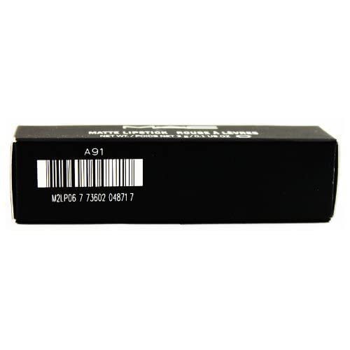 MAC Matte Lipstick 612 Russian Red no-shine matte close-up emphasizes bold color