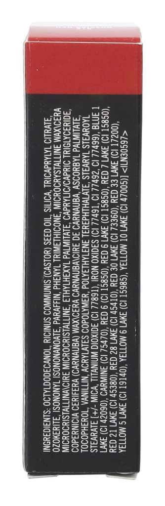 MAC Matte Lipstick 612 Russian Red portrait shows vivid color depth