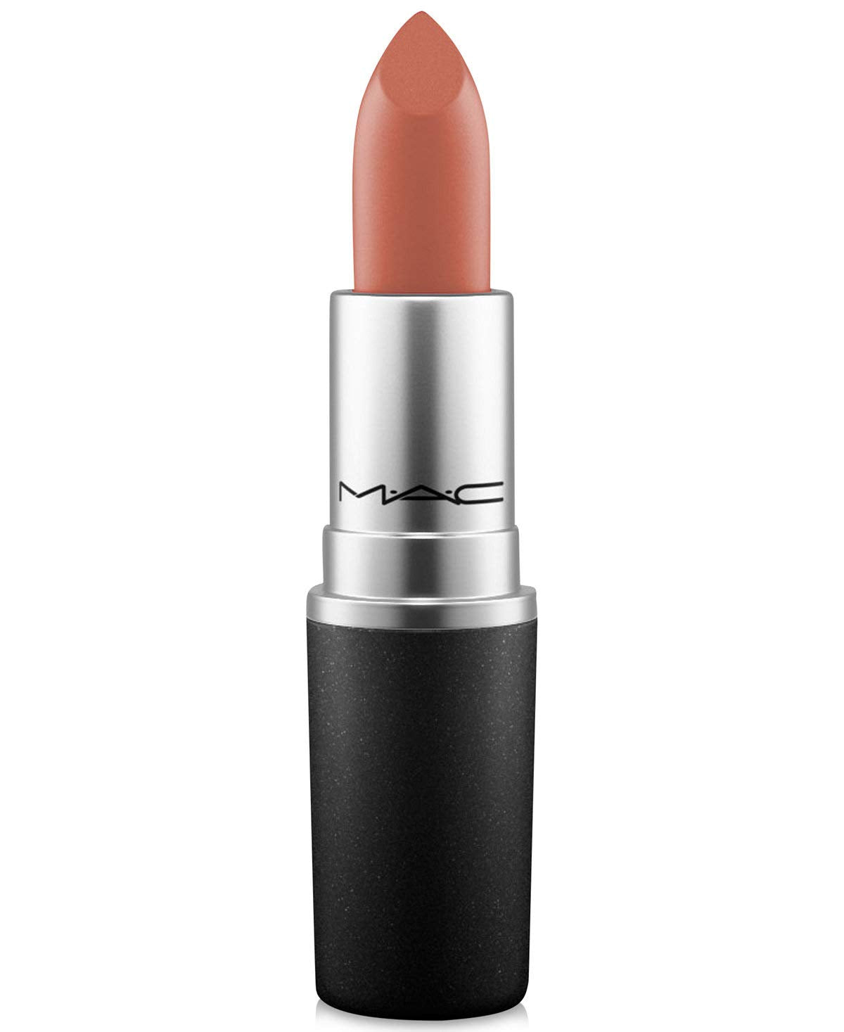 MAC Matte Lipstick Taupe outer packaging, timeless warm brown shade for day-to-night looks.
