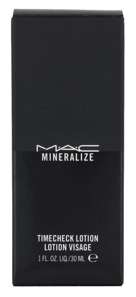 MAC Mineralize Timecheck Lotion texture swatch showing creamy, lightweight finish.
