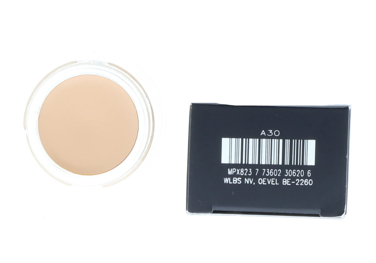MAC Paint Pot Soft Ochre swatch on skin, warm neutral base for blending.