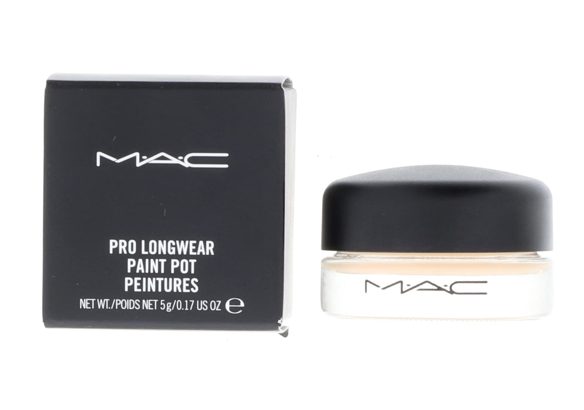 MAC Paint Pot Soft Ochre worn on eyelid as base for vibrant color.