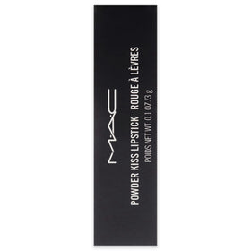 MAC Powder Kiss Mull It Over lipstick detail under light showcases texture.