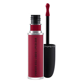 MAC Powder Kiss Liquid Lipcolour close-up shows luxurious texture.