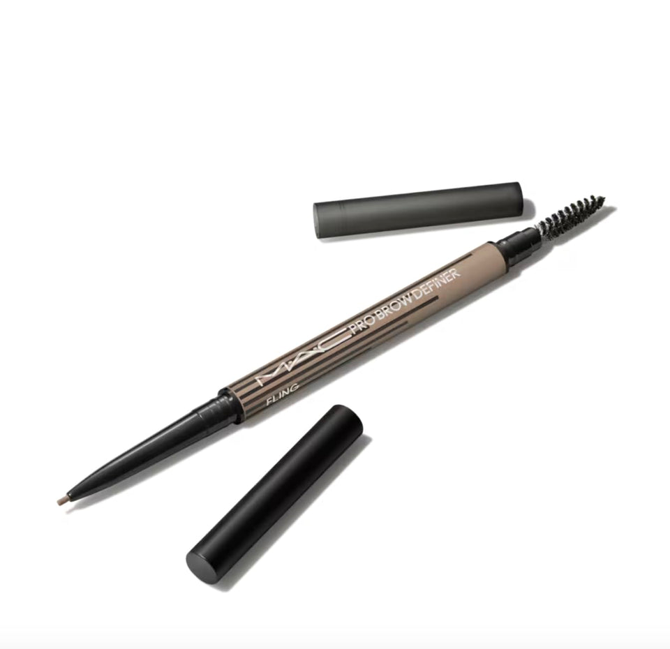 MAC Pro Brow Definer 1mm tip demonstrating precise hair-like strokes for natural brows