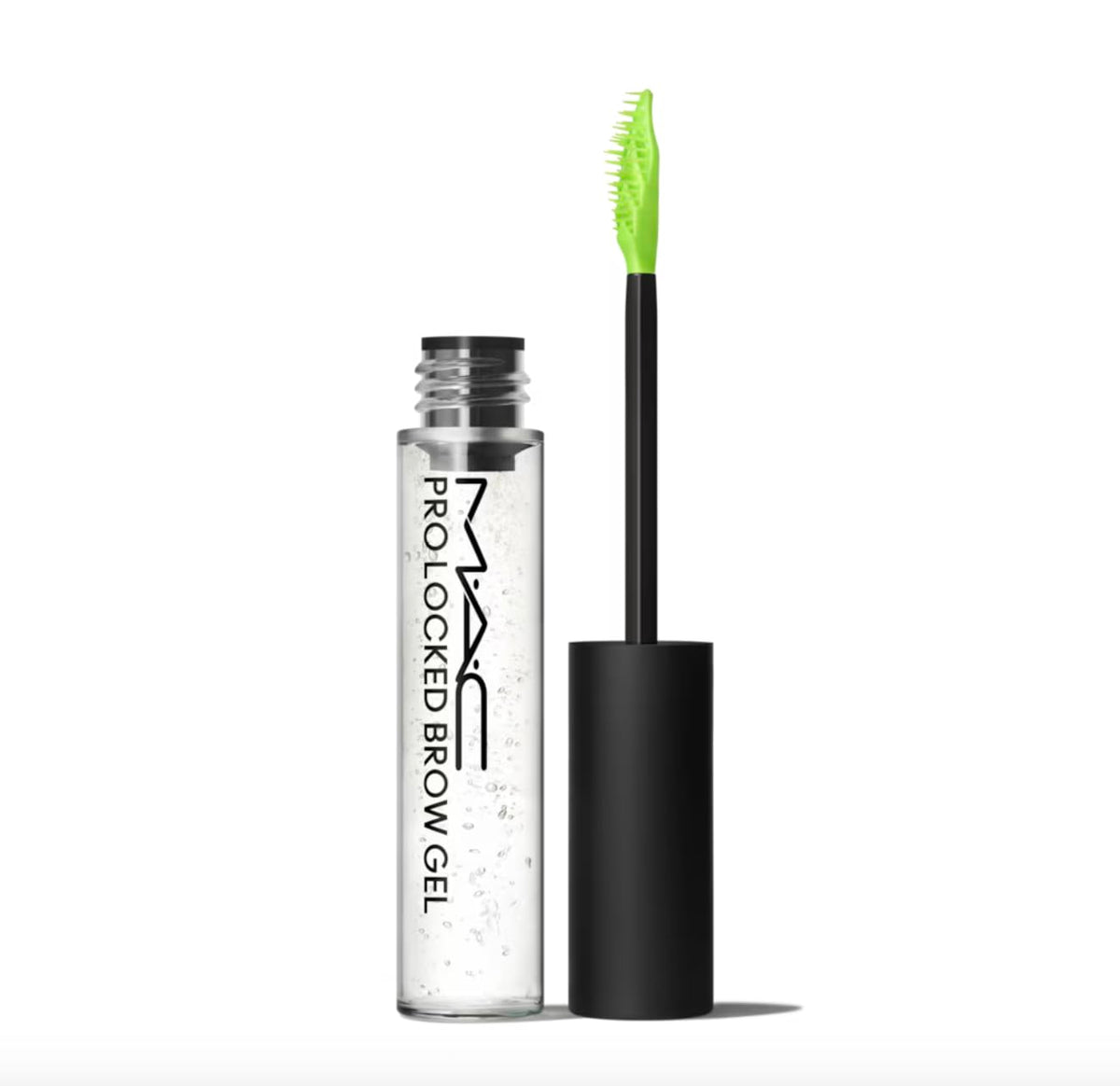 MAC Pro Locked Brow Gel Clear with dual-brush for precise styling